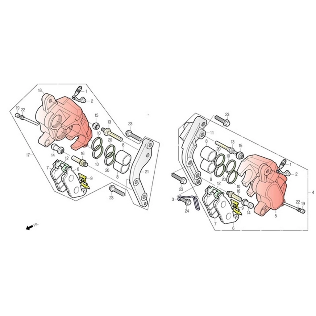 DAELIM VJF250 ROADWIN ON FREN SOL KALIPER GRUBU (GRI) #DL F0903 GR